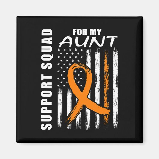 Aimant Orange Ribbon Tante Leukémie Sensibilisation États (Devant)