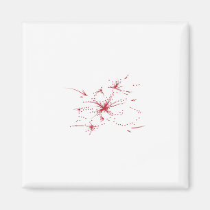 Aimant Orangé rouge, cyan et point magenta