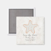 Aimant Orange Rustic Starfish Enregistrer la date (Recto/Verso)