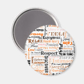 Aimant Orange Sacral Chakra Affirmations positives (Recto/Verso)