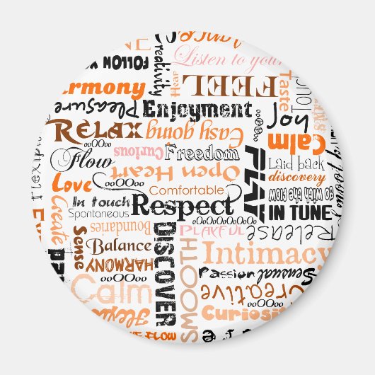 Aimant Orange Sacral Chakra Affirmations positives (Devant)