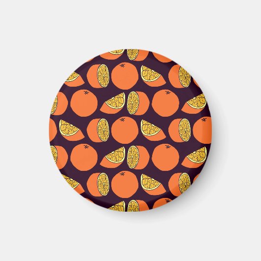 Aimant Oranges sans couture motif, texture vintage. (Devant)