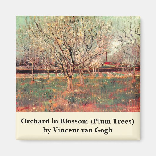 Aimant Orchard en Fleur, Plum Trees par Vincent van Gogh (Devant)