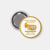 Aimant Orchestre de l'école secondaire Tuba Or Personnali (Recto/Verso)