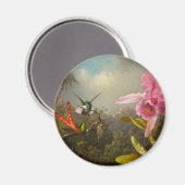 Aimant Orchidée avec deux colibris Heade (Recto/Verso)