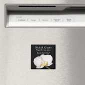 Aimant Orchidée blanche en noir (In Situ (Lave-vaisselle))