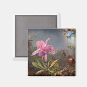Aimant Orchidée de Cattleya et trois colibris par Heade (Recto/Verso)