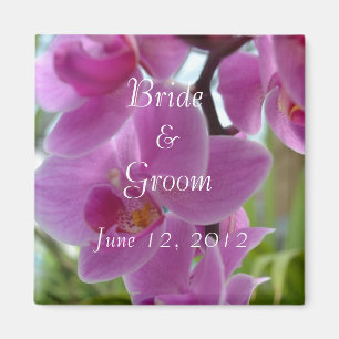 Aimant Orchidée rose Enregistrer l'aimant de date