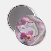 Aimant Orchidée sur arrière - plan abstrait avec texte pe (Recto/Verso)