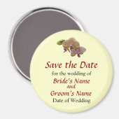 Aimant Orchidée tachetée jaune Enregistrer la date (Recto/Verso)