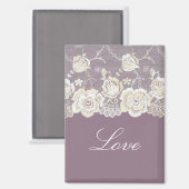 Aimant Orchidée violette florale romantique d'amour (Recto/Verso)