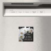 Aimant Orchidées blanches Enregistrer l'aimant de date (In Situ (Lave-vaisselle))