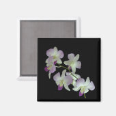 Aimant Orchidées en noir (Recto/Verso)