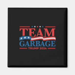 Aimant Ordures pour Trump 2024 Drapeau américain Vintage