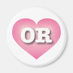 Aimant Oregon Pink Fade Heart - J'aime OU