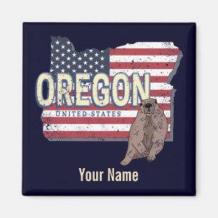 Aimant Oregon State États-Unis Retro Map USA Souvenir