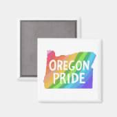 Aimant Oregon State Map Illustration RAINBOW FIDE (Recto/Verso)