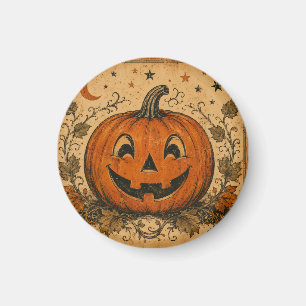 Aimant Oreiller jeté vintage citrouille Halloween