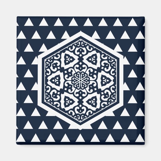 Aimant Oriental Bleu ottoman Turc Tracery Vector Art (Devant)
