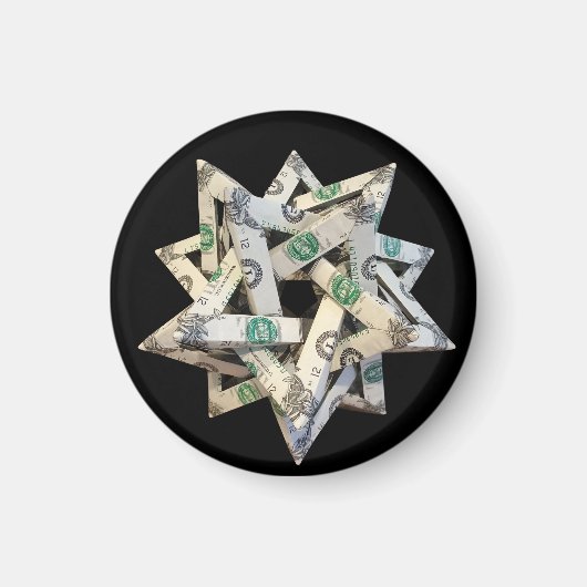Aimant Origami d'argent Cinq tétraèdres sécants (Devant)