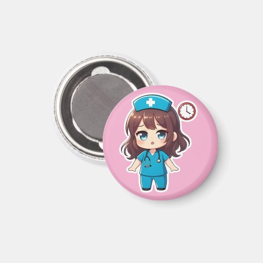 Aimant Original Chibi Nurse - Racing Against Time (Recto/Verso)