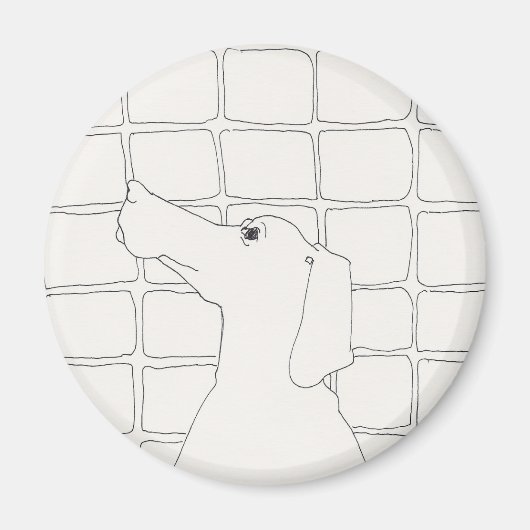 Aimant Original Chien Dessin Chien Chinois Année 2018 Mag (Devant)