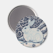 Aimant Original Noël Rabbit Bleu & Blanc (Recto/Verso)