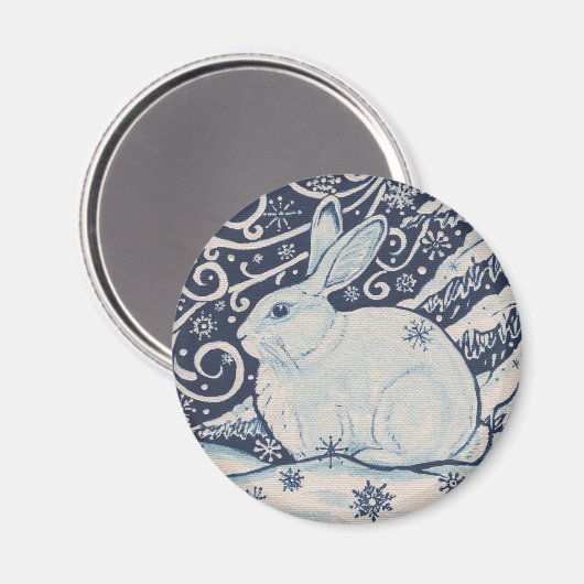 Aimant Original Noël Rabbit Bleu & Blanc (Recto/Verso)