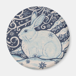 Aimant Original Noël Rabbit Bleu & Blanc
