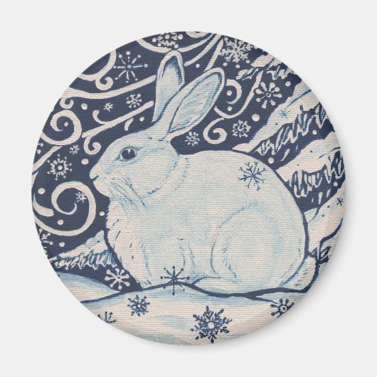 Aimant Original Noël Rabbit Bleu & Blanc (Devant)