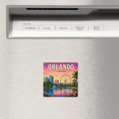 Aimant 🎡 Orlando Floride Skyline et lac Eola (In Situ (Lave-vaisselle))