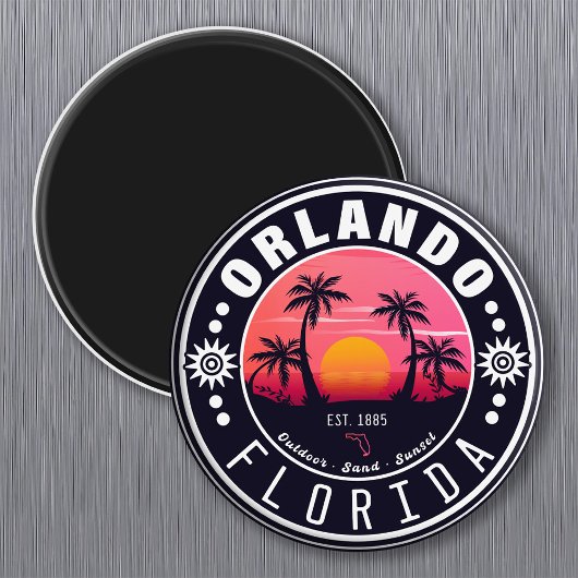 Aimant Orlando Floride tropical Retro Sunset Souvenir 60s