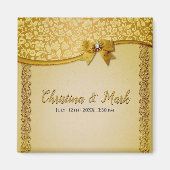 Aimant Ornate Elegant Retro Fleurs Abstraites et Feuilles (Devant)