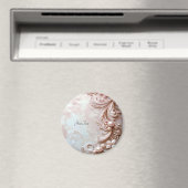 Aimant orné de perle et floral rose (In Situ (Lave-vaisselle))