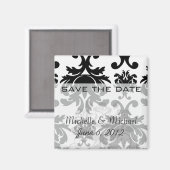 Aimant orné formel noir blanc damassé (Recto/Verso)