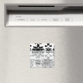 Aimant orné formel noir blanc damassé (In Situ (Lave-vaisselle))