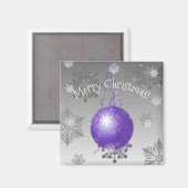 Aimant ornement de Noël mauve (Recto/Verso)