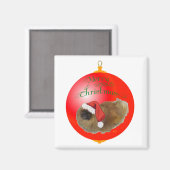 Aimant Ornement de Noël Pékinois (Recto/Verso)