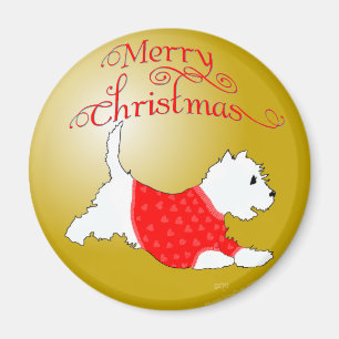 Aimant Ornement de Noël Westie