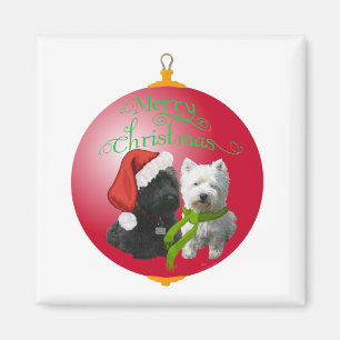 Aimant Ornement de Noël Westie Scottie