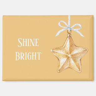 Aimant Ornement Étoile Dorée Brille Fort