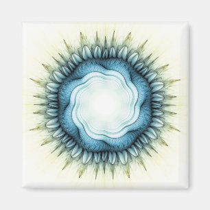 Aimant Ornement floral bleu scintillant