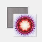 Aimant Ornement floral rouge (Recto/Verso)