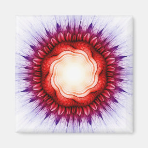 Aimant Ornement floral rouge