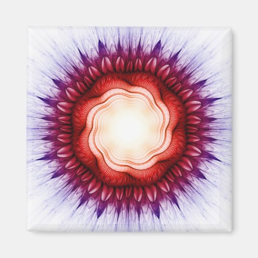 Aimant Ornement floral rouge (Devant)