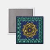Aimant Ornement fractal multicolore (Recto/Verso)