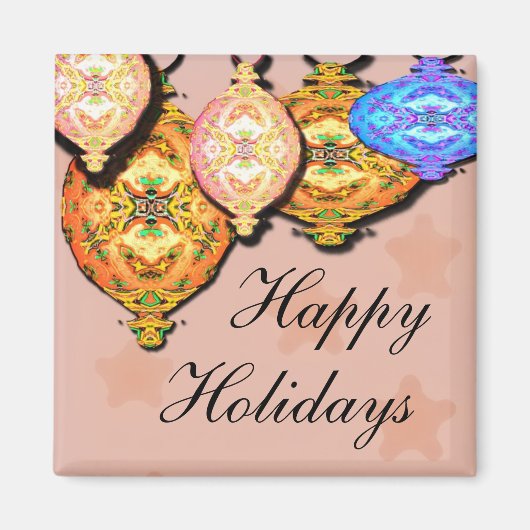 Aimant ornement, Joyeux, Fêtes (Devant)