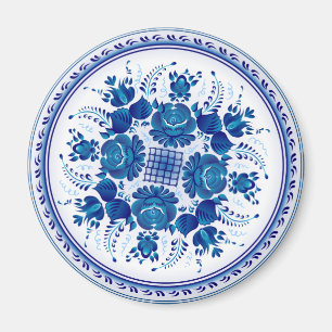 Aimant Ornement traditionnel russe à Gzhel