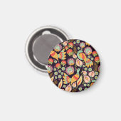 Aimant Ornement vintage Folk Floral Birds (Recto/Verso)