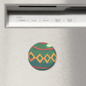 Aimant Ornements de Noël rétro rouge et vert (In Situ (Lave-vaisselle))